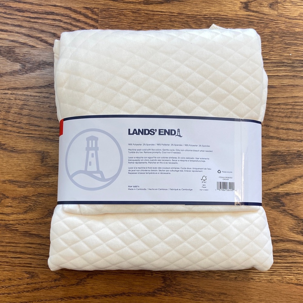 Lands' End NEW Cream Quilted Lounge Set Size Medium - Picture 8 of 9